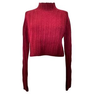 Maje Crew Neck Sweater in Red Acrylic